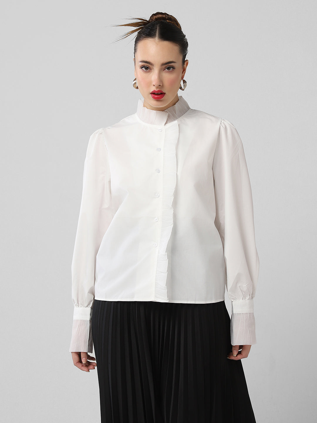 Women Solid White Shirt