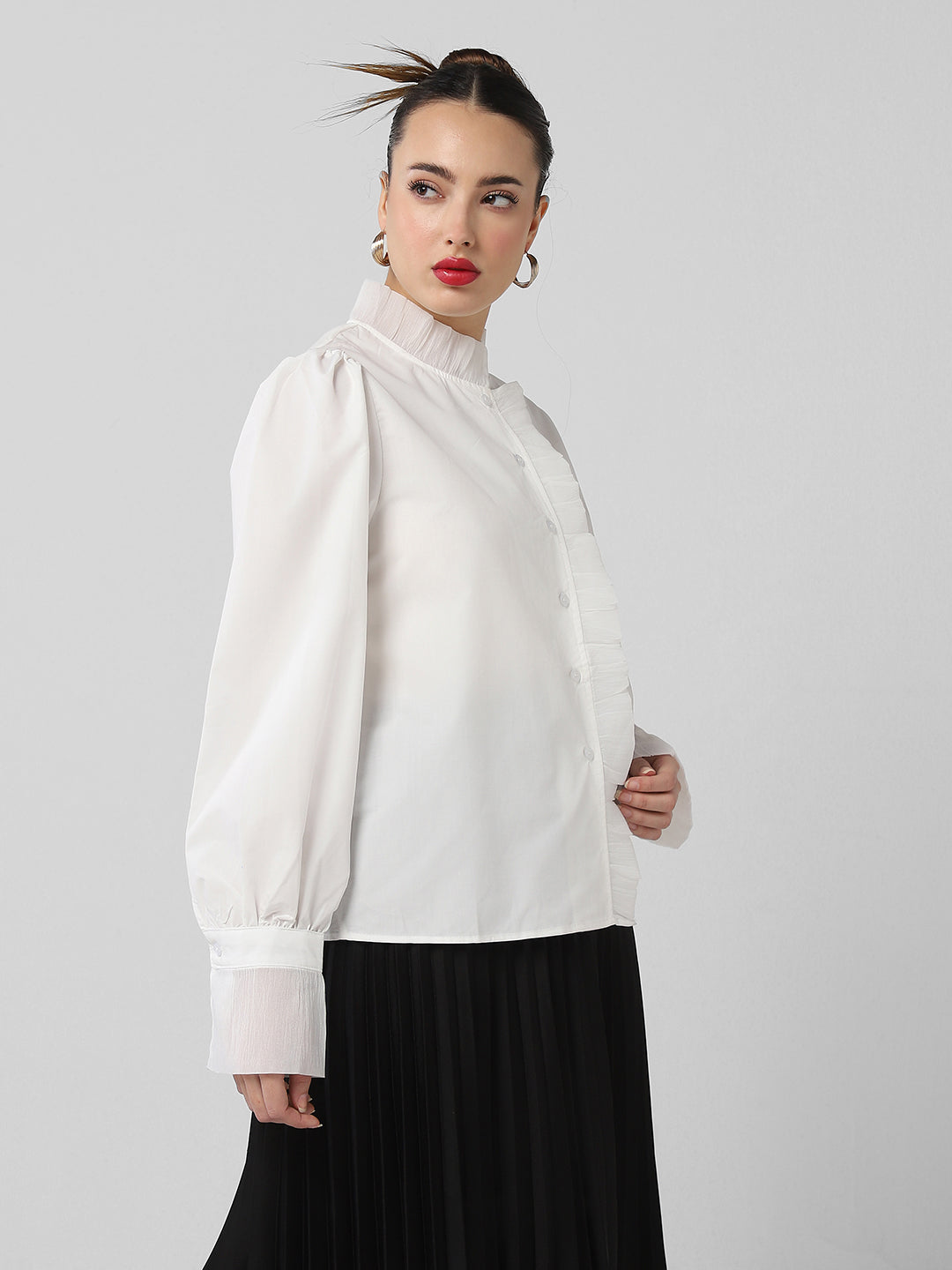 Women Solid White Shirt