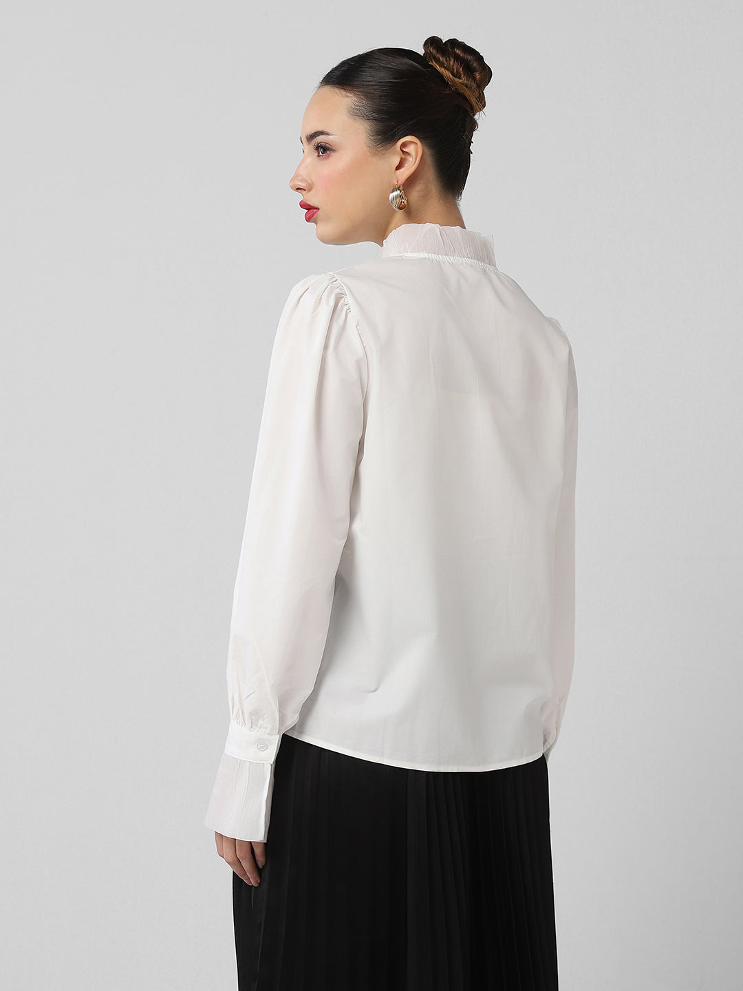 Women Solid White Shirt