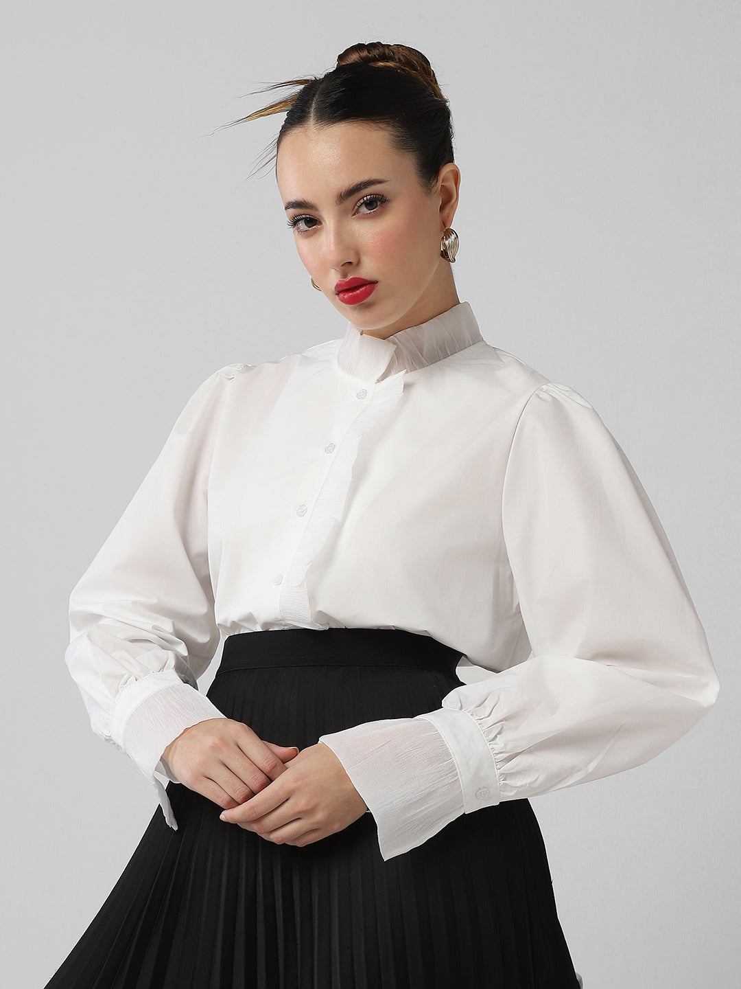 Women Solid White Shirt