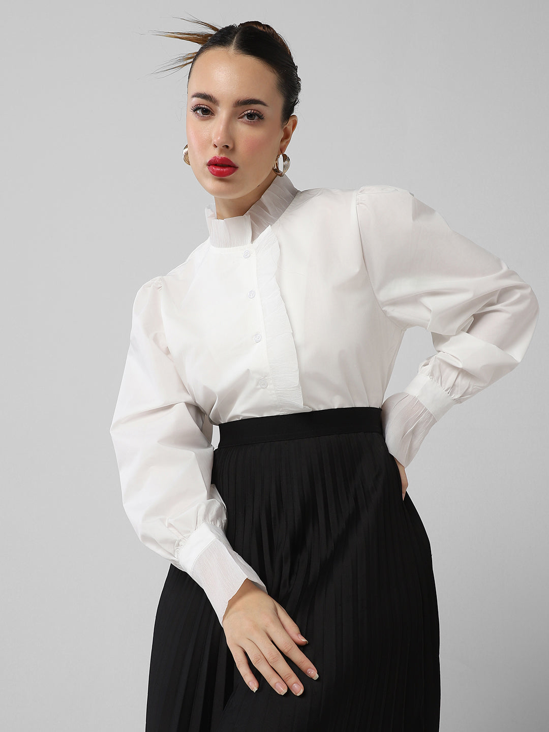 Women Solid White Shirt