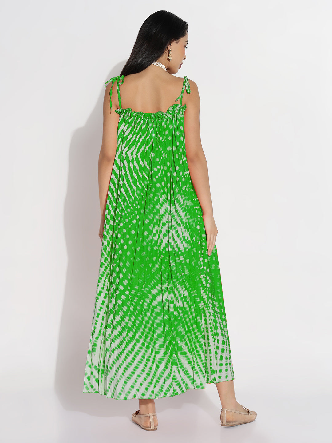 Women Green Dyed A-Line Dress