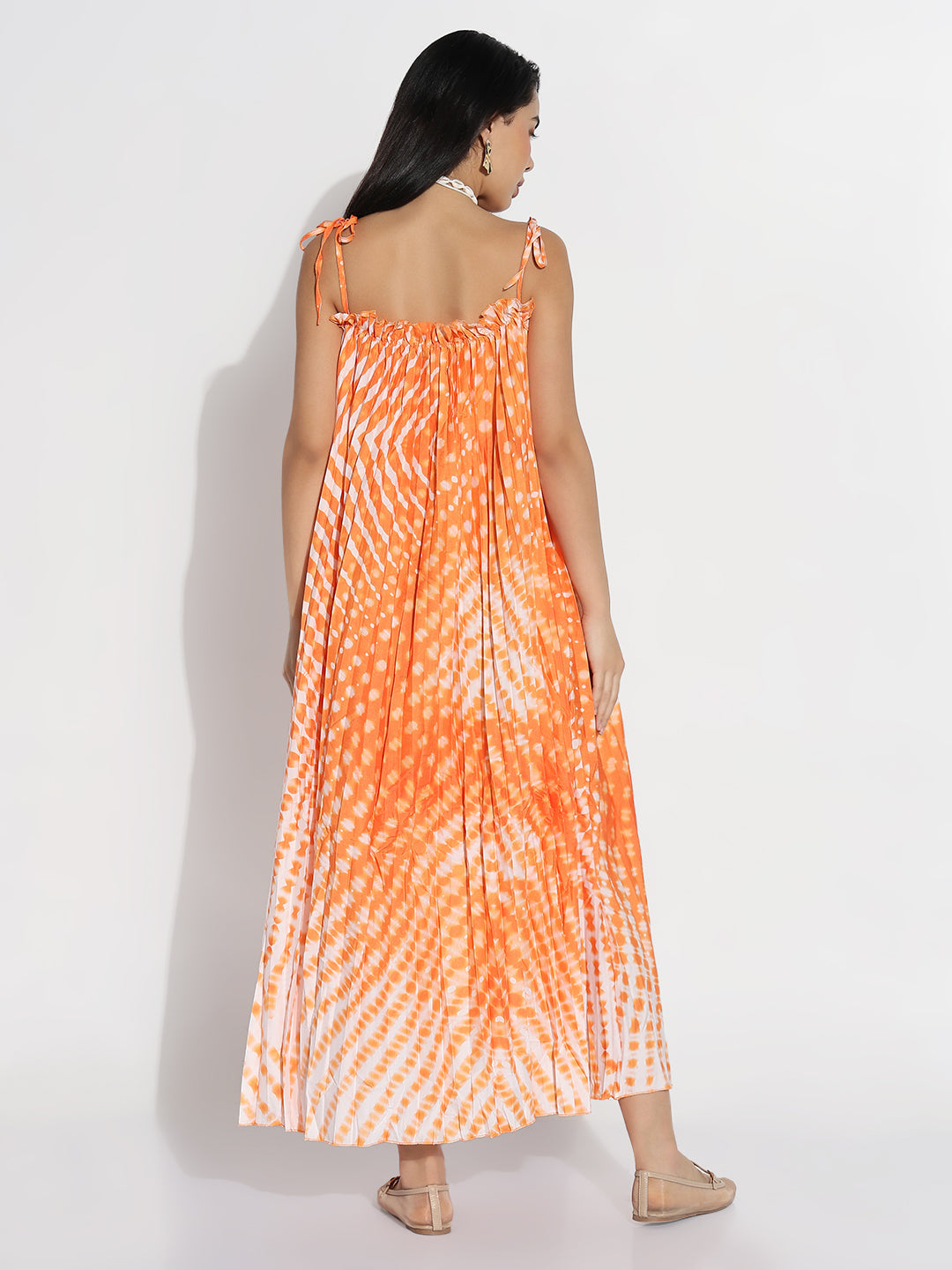 Women Orange Dyed A-Line Dress