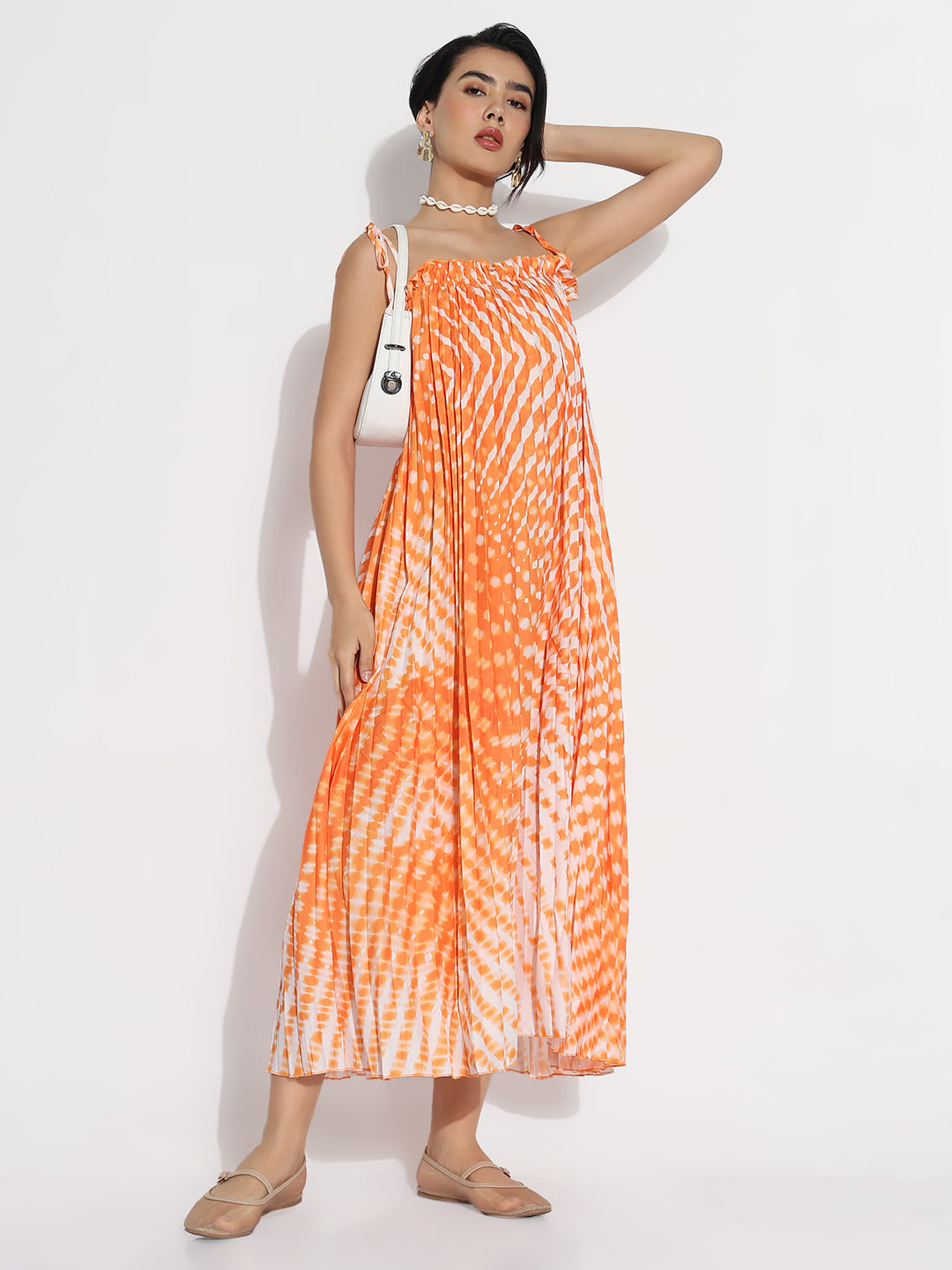 Women Orange Dyed A-Line Dress