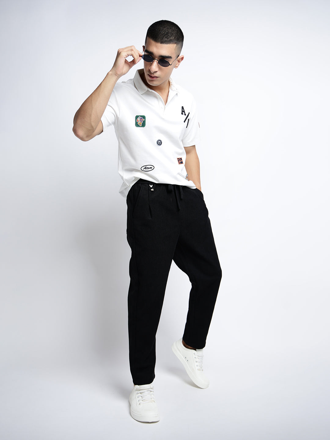 Men's Corduroy Black Tapered Fit Trousers