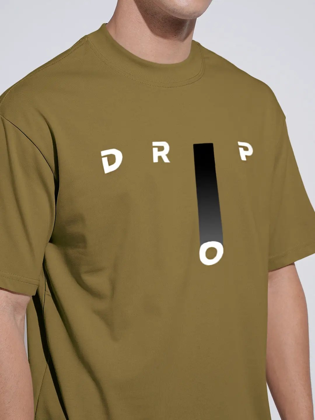 Men's Typography Olive Graphic Printed Round Neck T-Shirt - from SHOWOFFFF