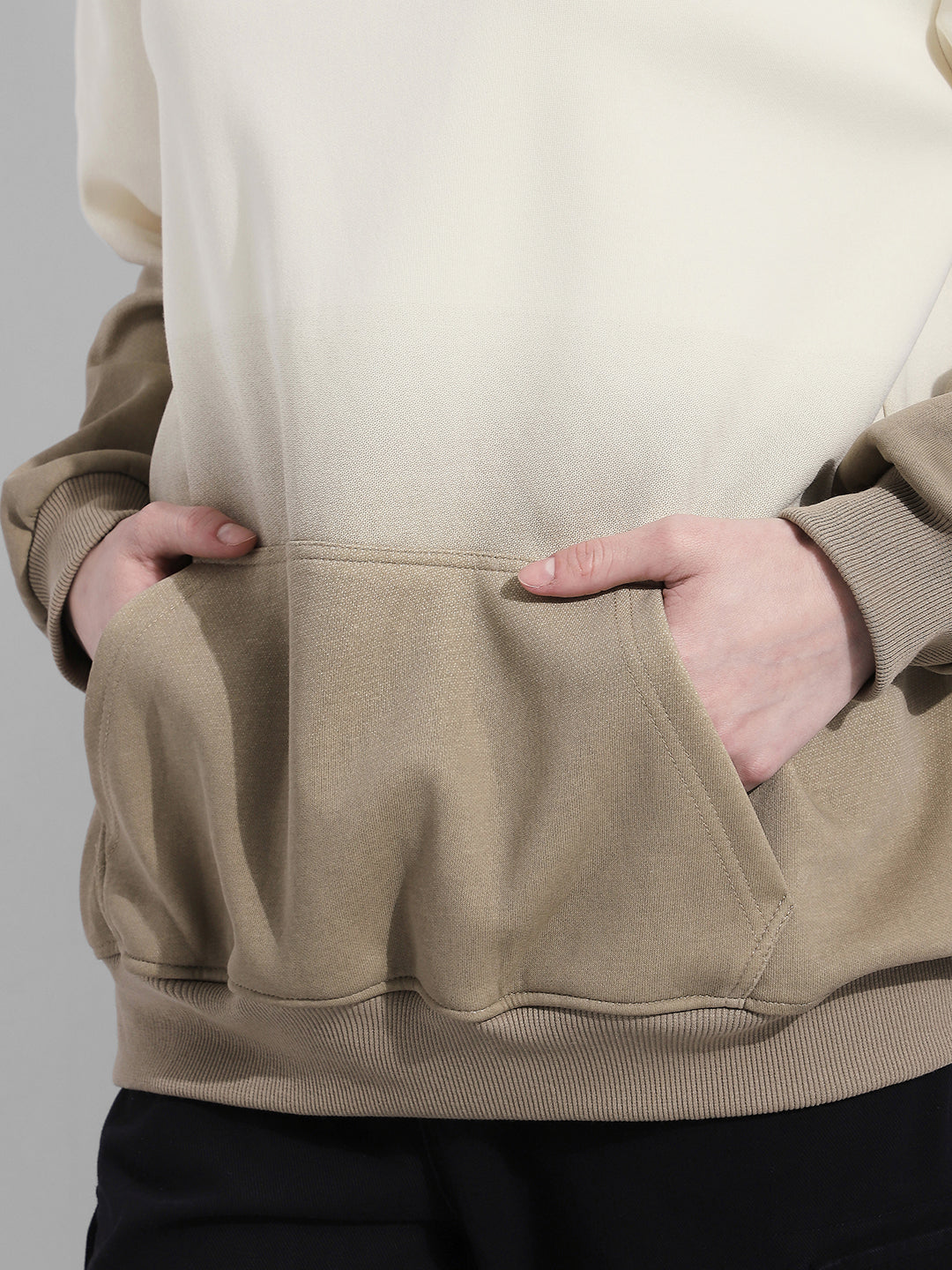 Women's Ombre Cream Oversized Hoodie