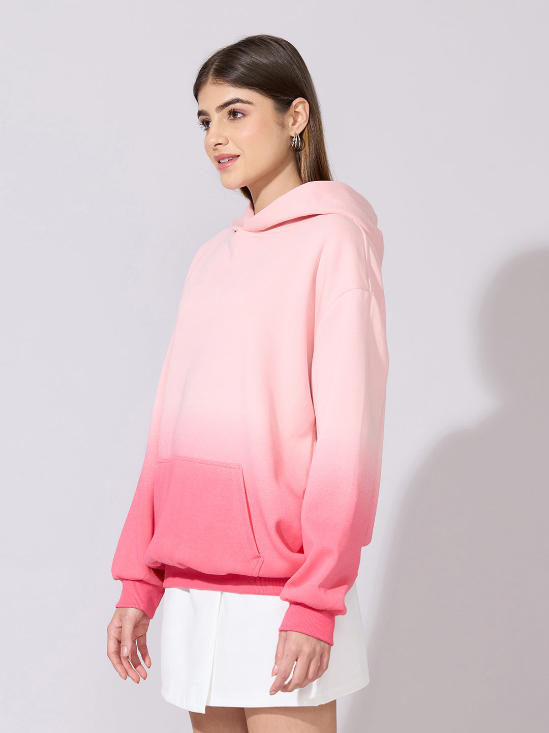 Women's Ombre Pink Oversized Hoodie