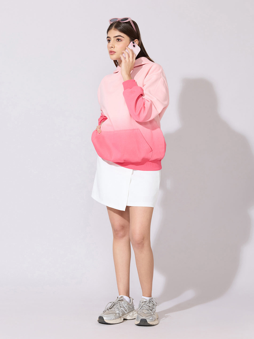 Women's Ombre Pink Oversized Hoodie
