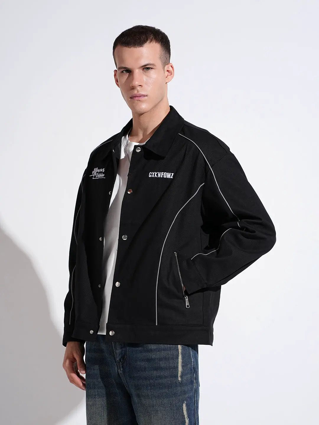 Shop Modern Black Men's Open Front Jacket | SHOWOFFFF
