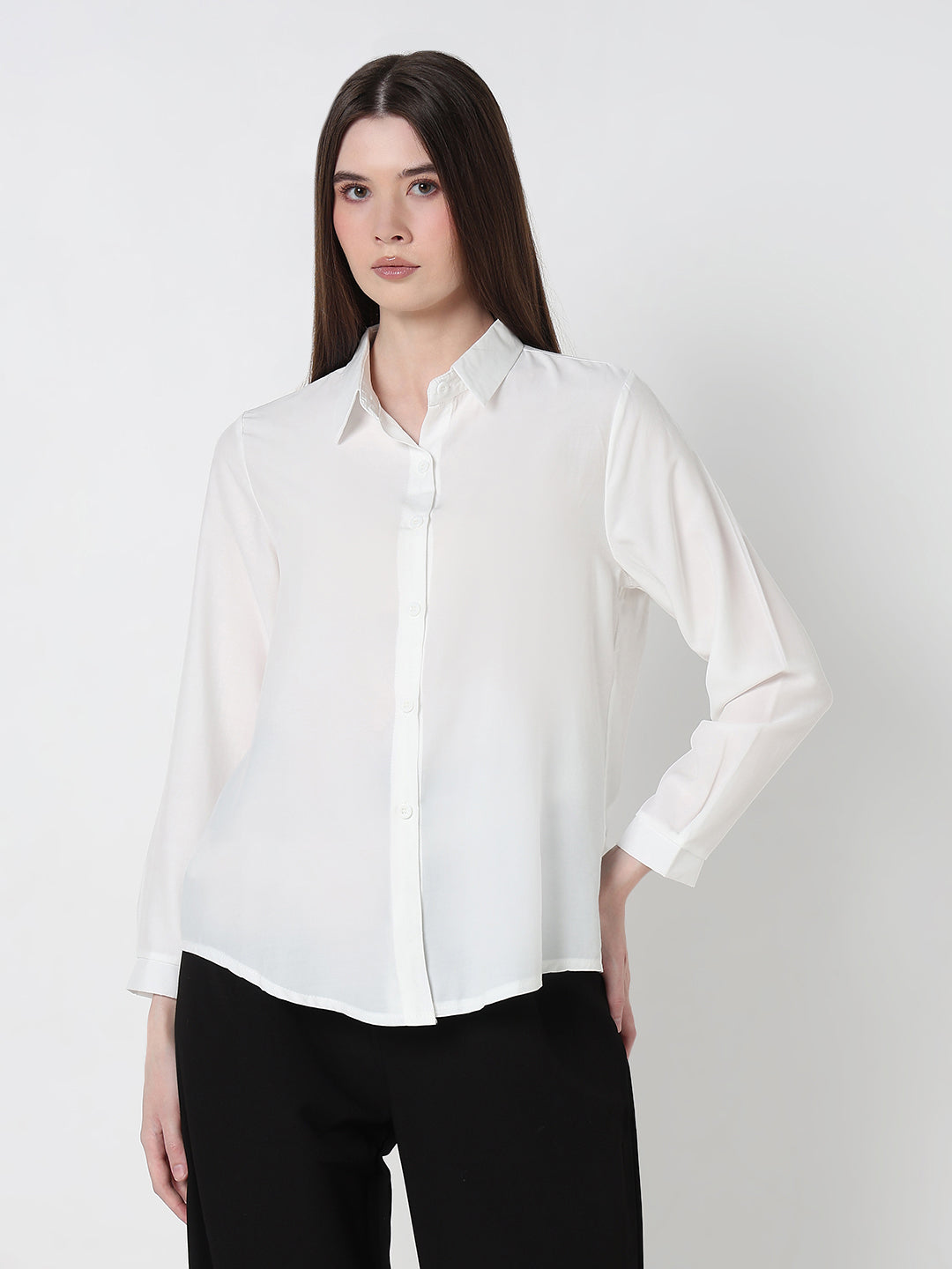 Women's White Relaxed Fit Shirt