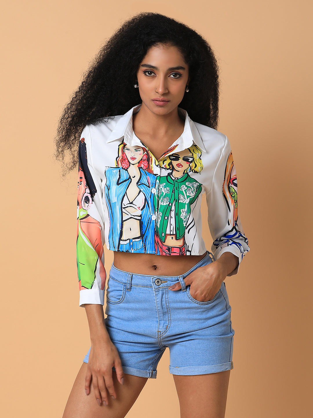 Women Graphic Print White Shirt