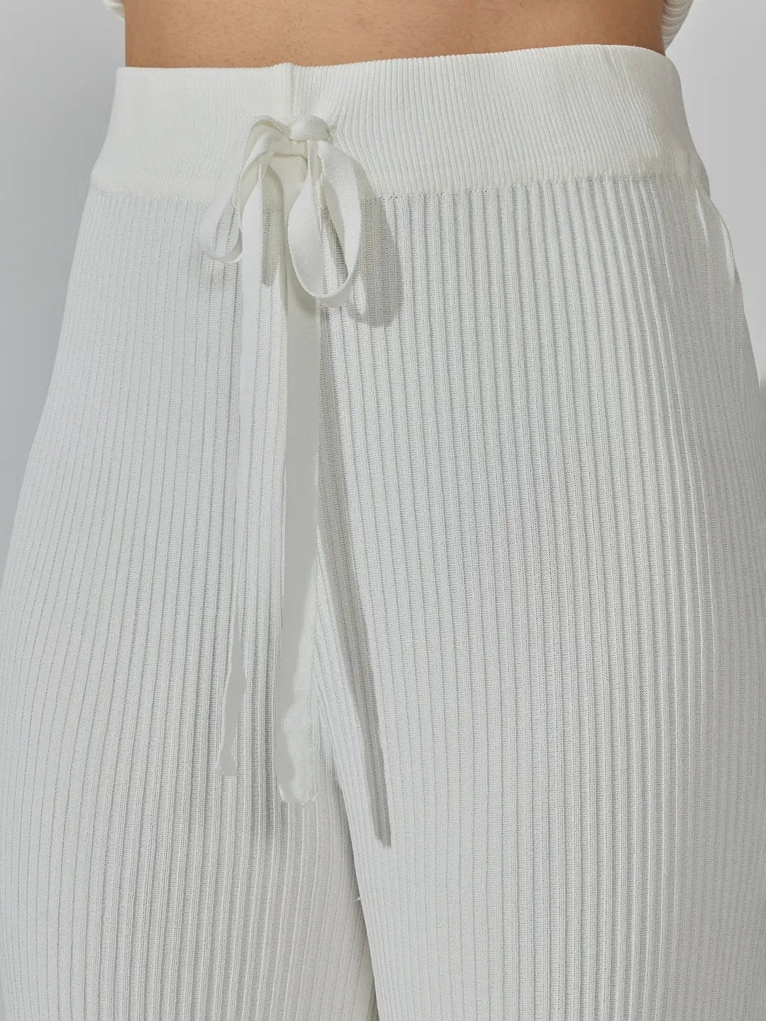 Women's Ribbed White Tank Top with Pants Co-Ords Set - from SHOWOFFFF