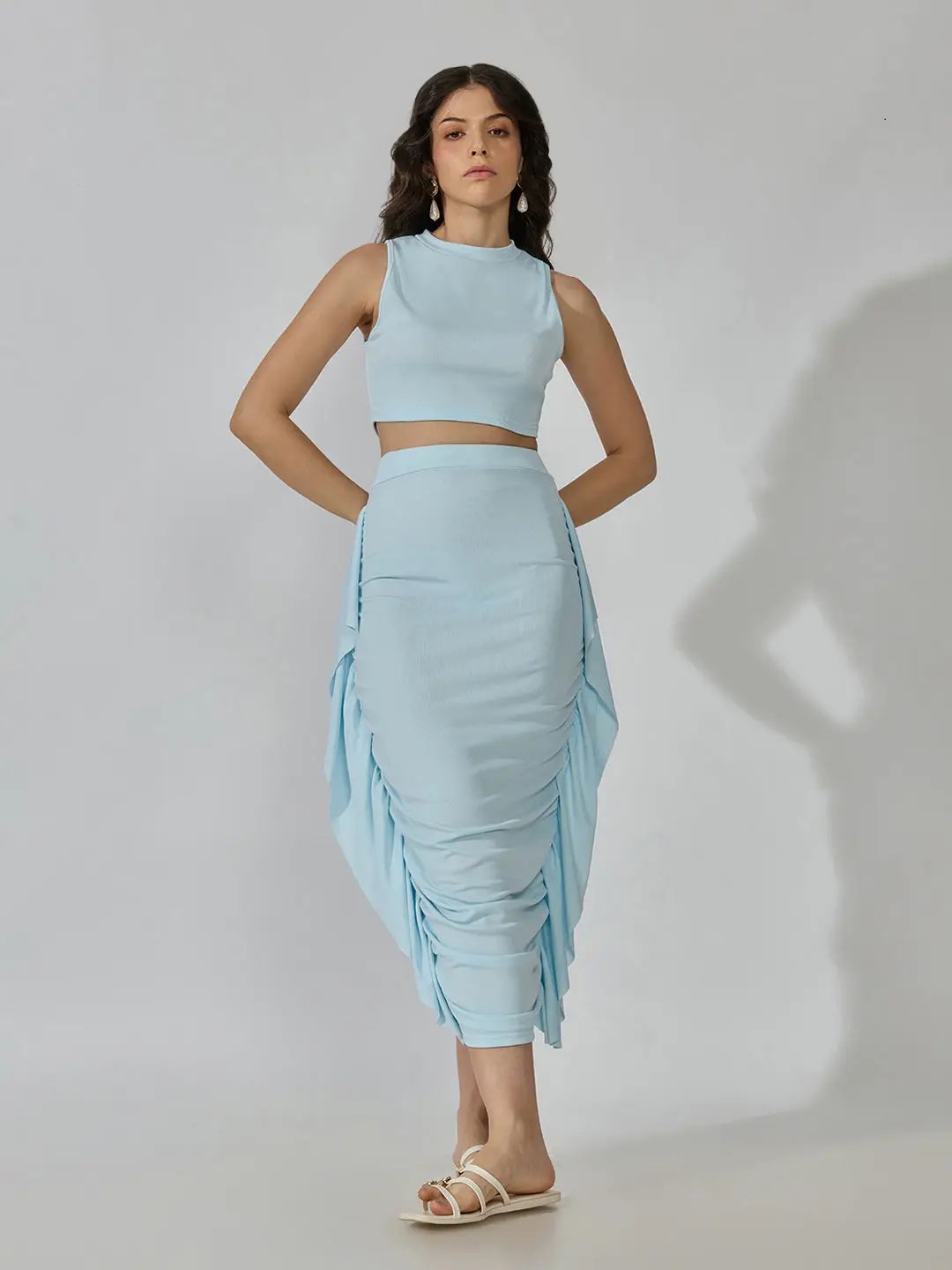 Women's Blue Solid Co-ords Set - from SHOWOFFFF