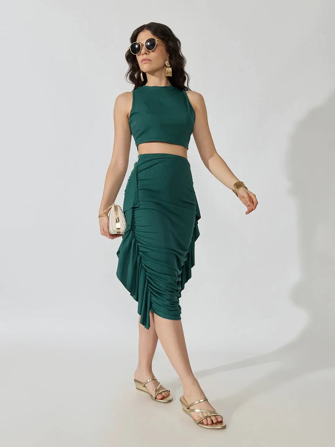 Women's Green Solid Co-ords Set - from SHOWOFFFF