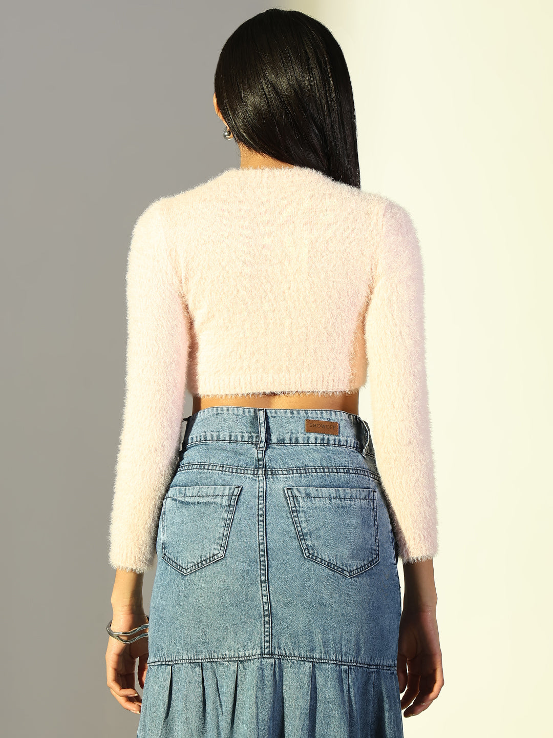 Women Pink Solid Fitted Crop Top