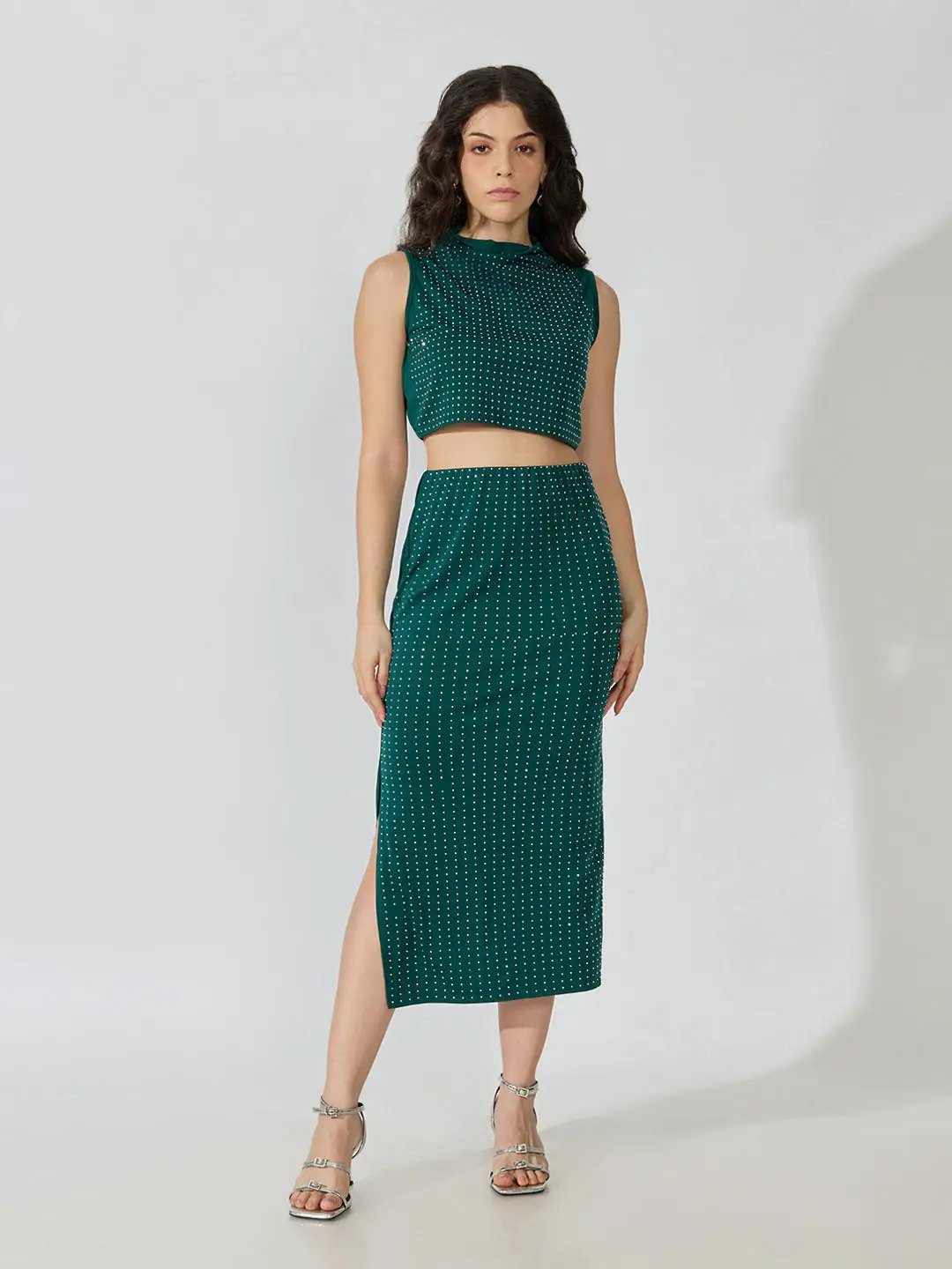 Women's Embellished Green Co-Ords Set - from SHOWOFFFF