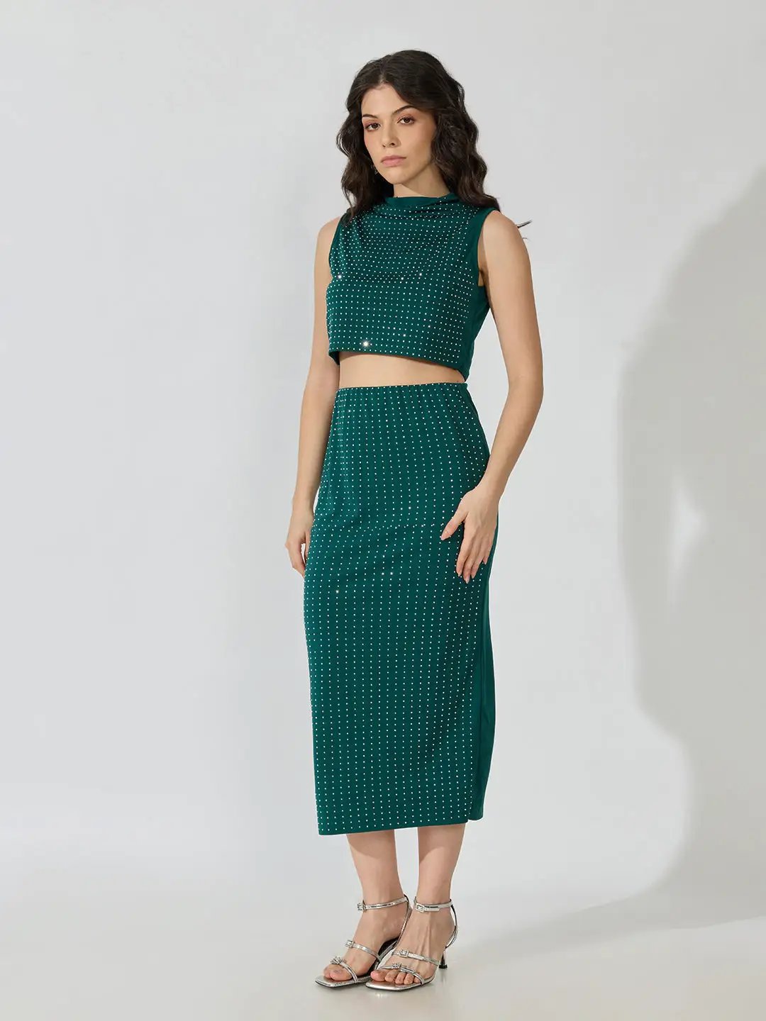Women's Embellished Green Co-Ords Set - from SHOWOFFFF