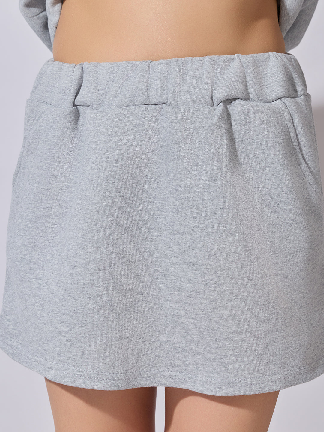 Women's Grey Sweatshirt with Mini Skirt Co-Ord Set