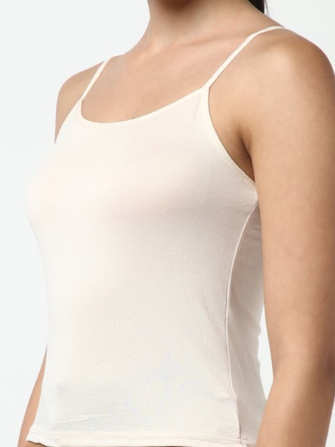 Women's Floral Cream Semi Sheer Top with Inner