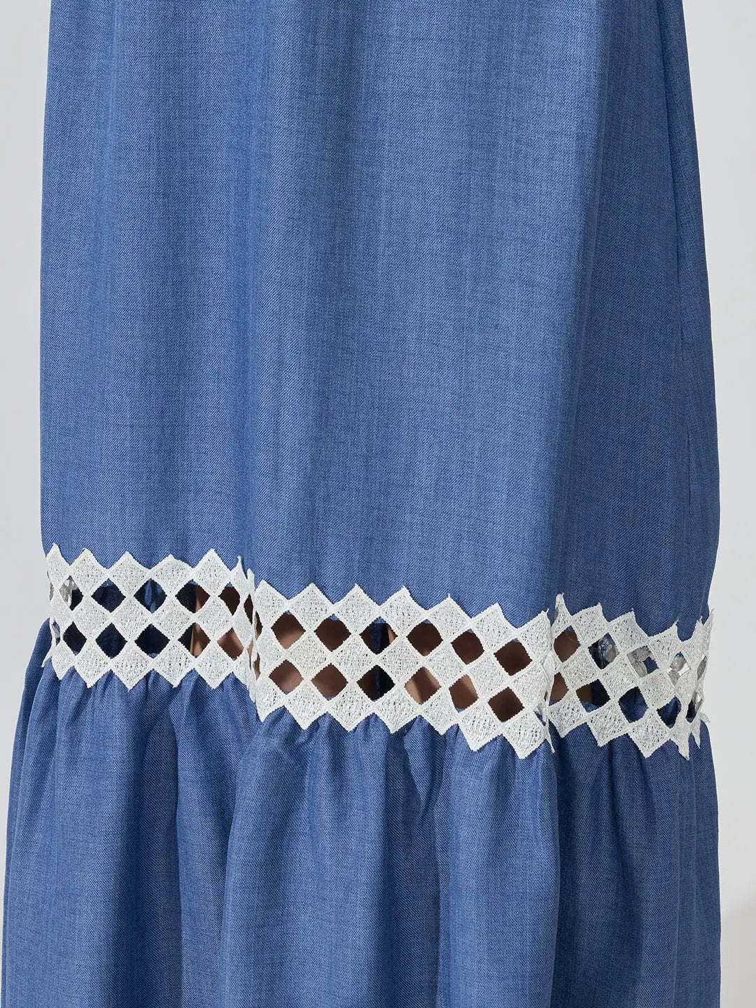Women's Blue Crochet Top and Skirt Co-Ords Set - from SHOWOFFFF