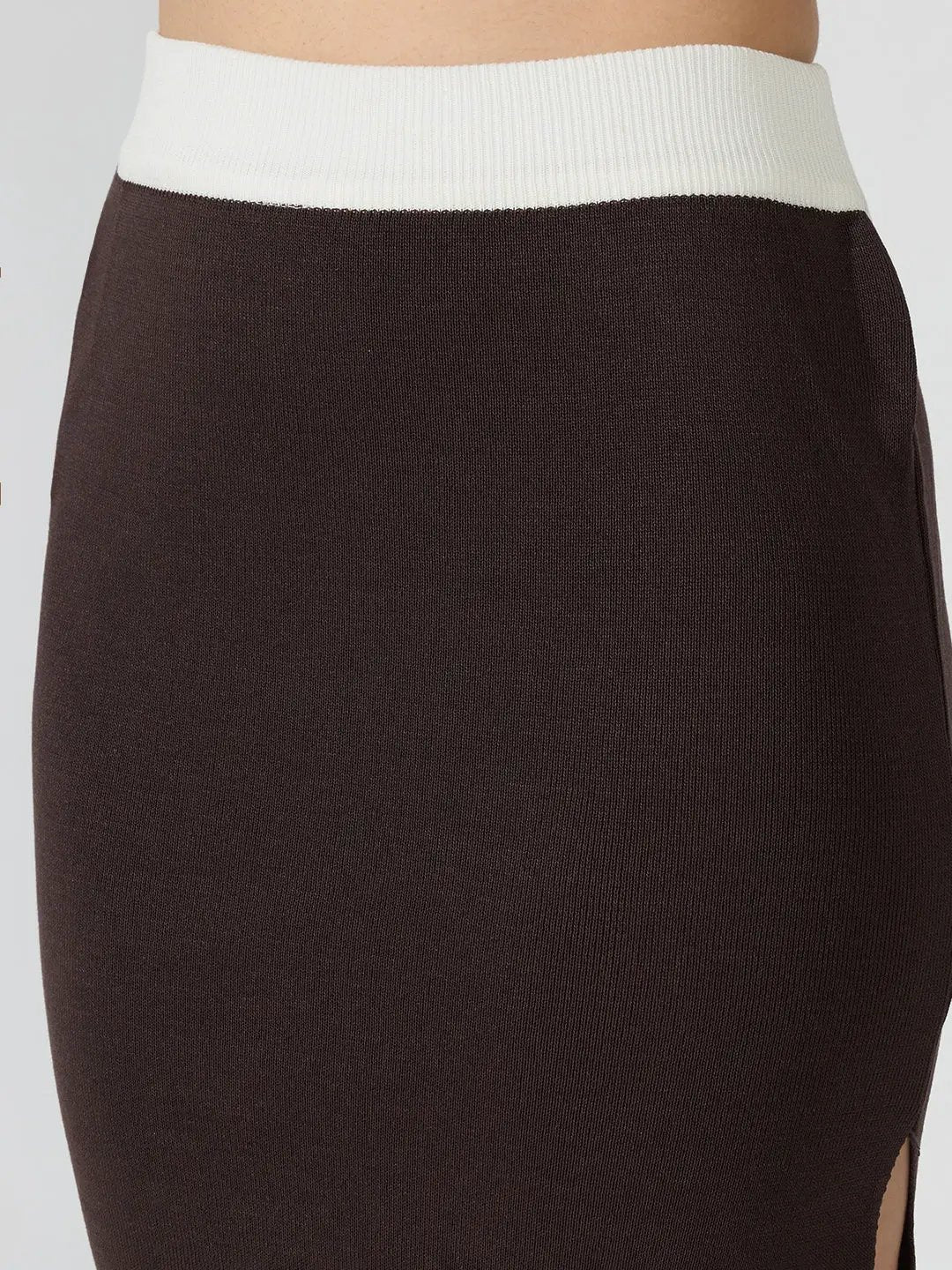 Women's Ribbed Brown Halter Neck Top with Maxi Skirt Co-ords Set - from SHOWOFFFF