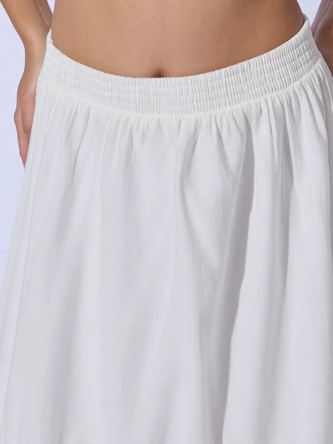 Women's White Maxi Skirt with Lace Inserts - from SHOWOFFFF
