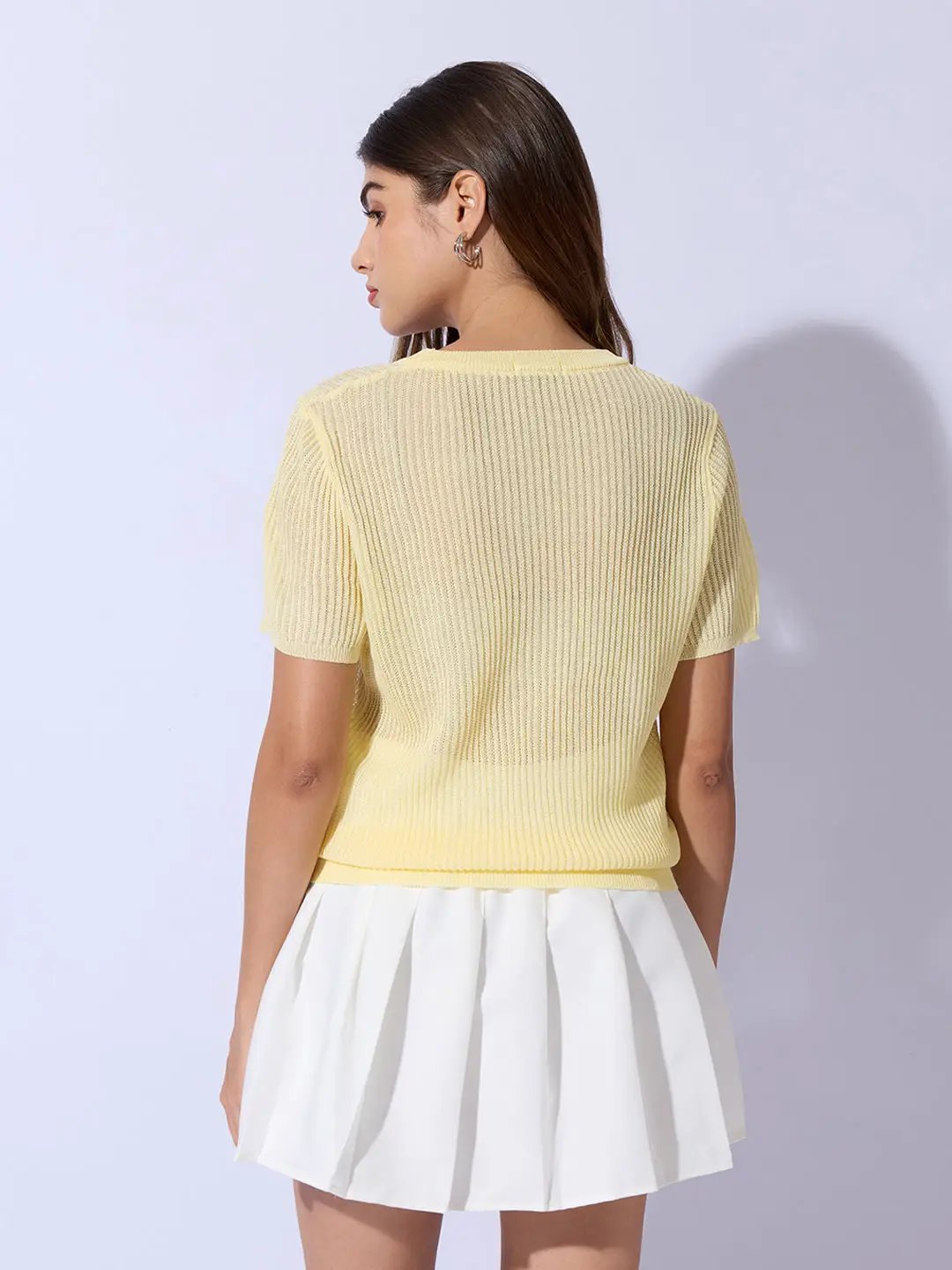 Women's Yellow Round Neck Top - Uncategorized from SHOWOFFFF