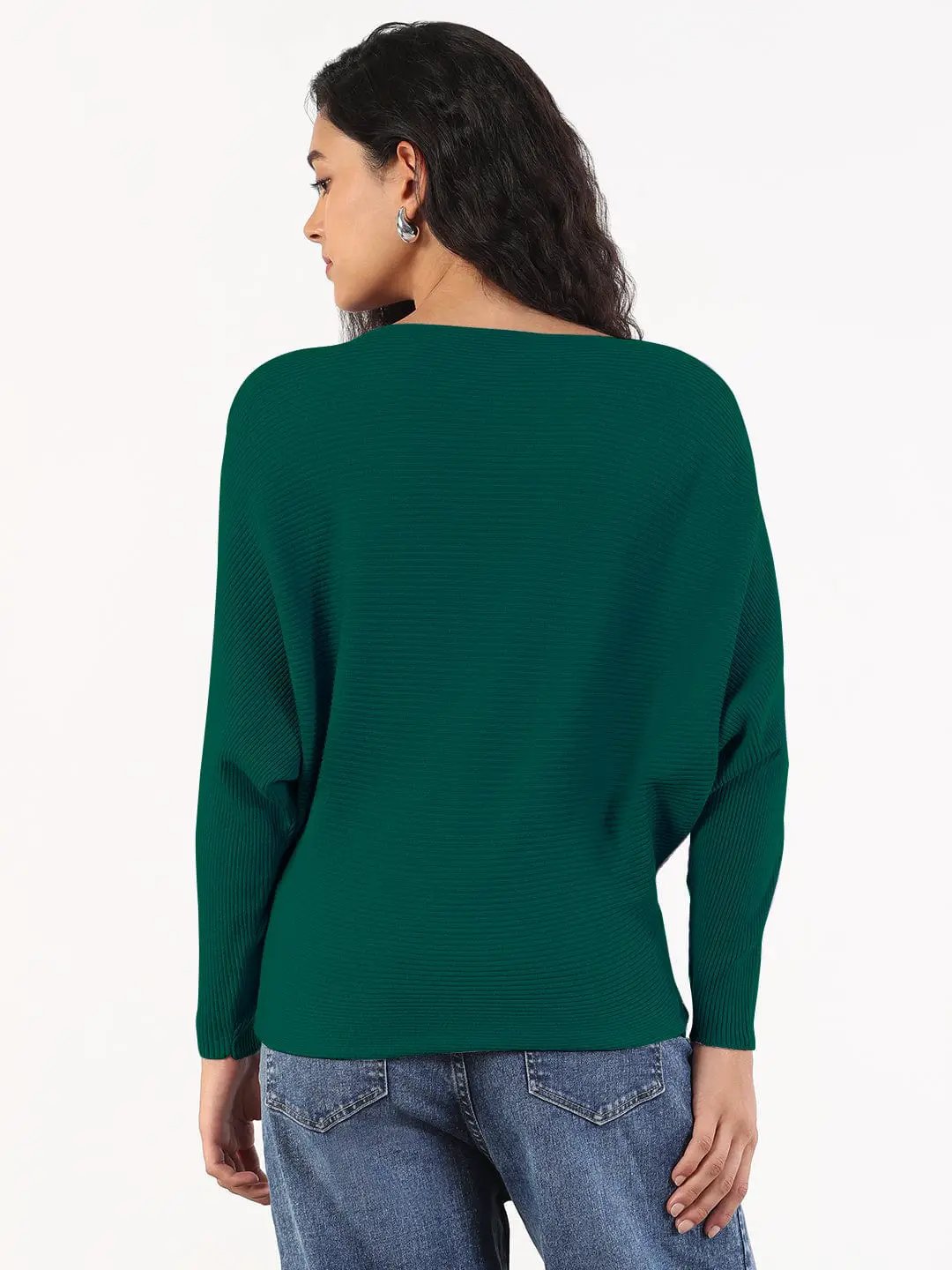 Women's Green Boat Neck Top - from SHOWOFFFF