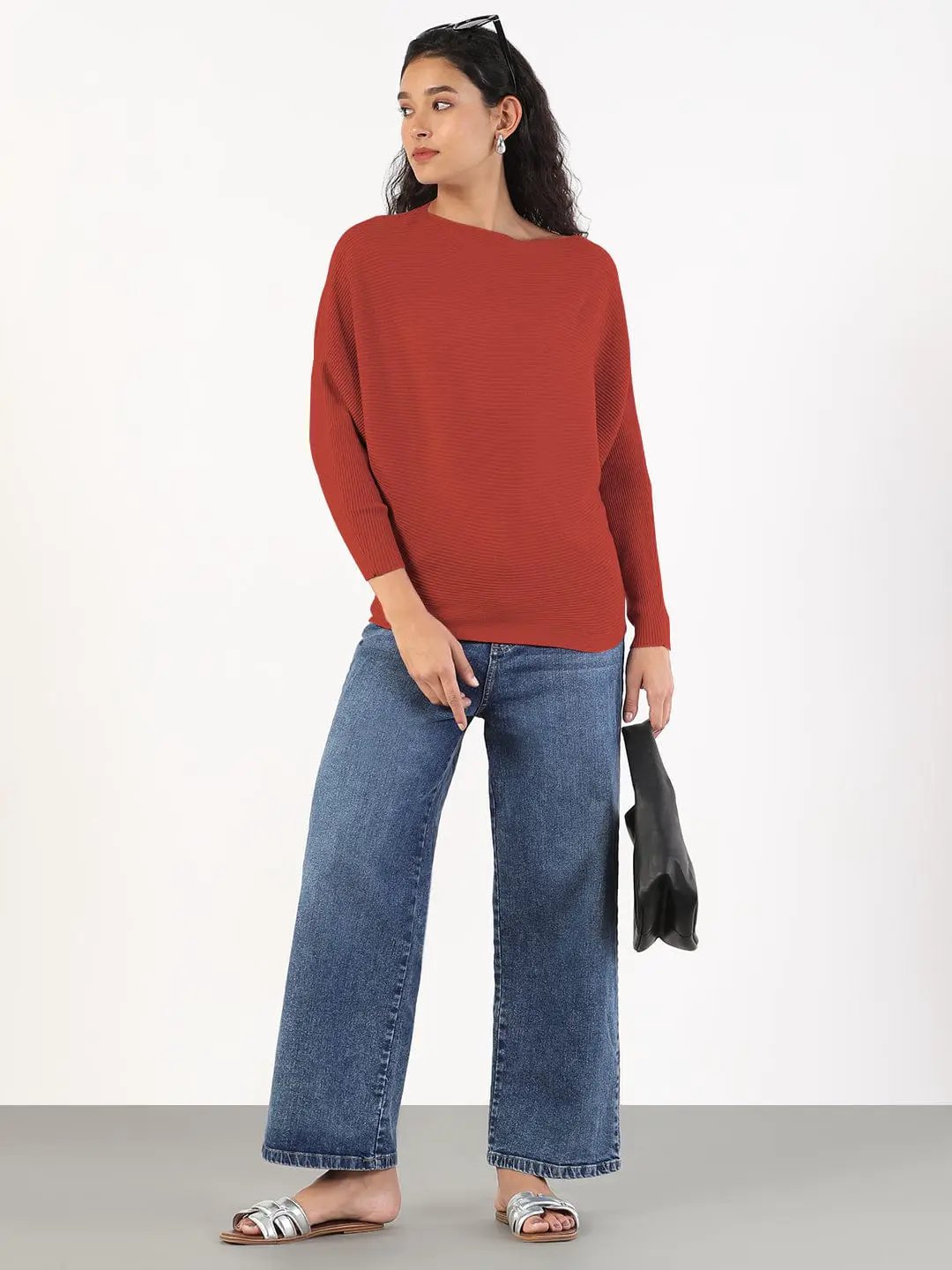 Women's Orange Boat Neck Top - from SHOWOFFFF