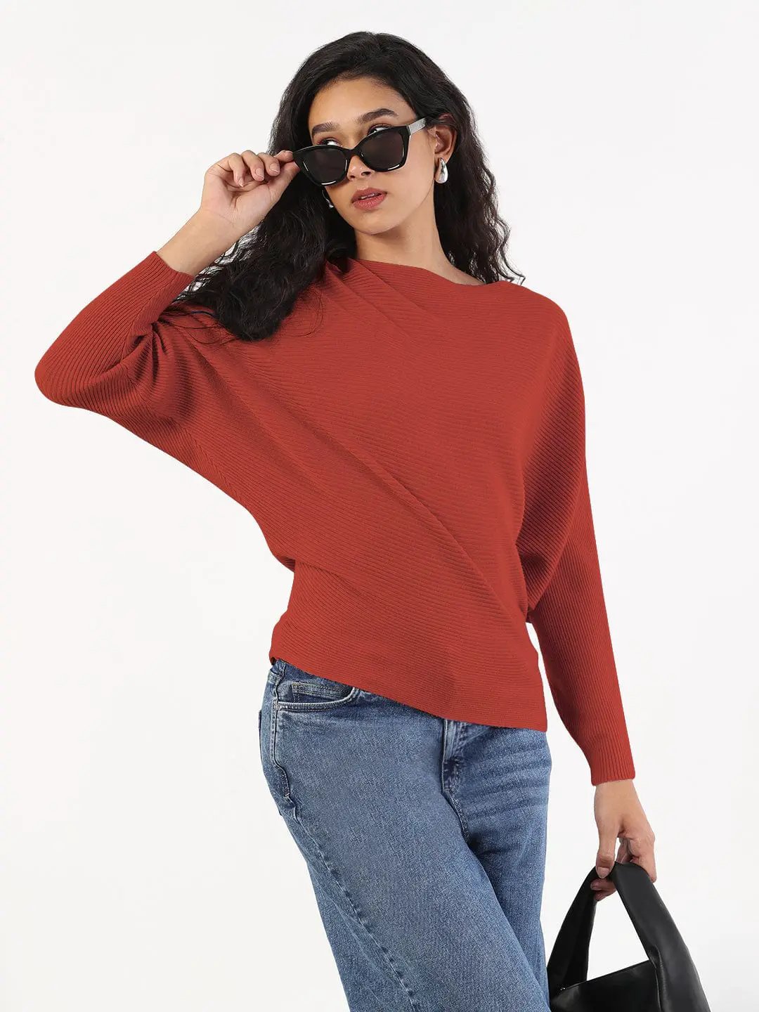Women's Orange Boat Neck Top - from SHOWOFFFF