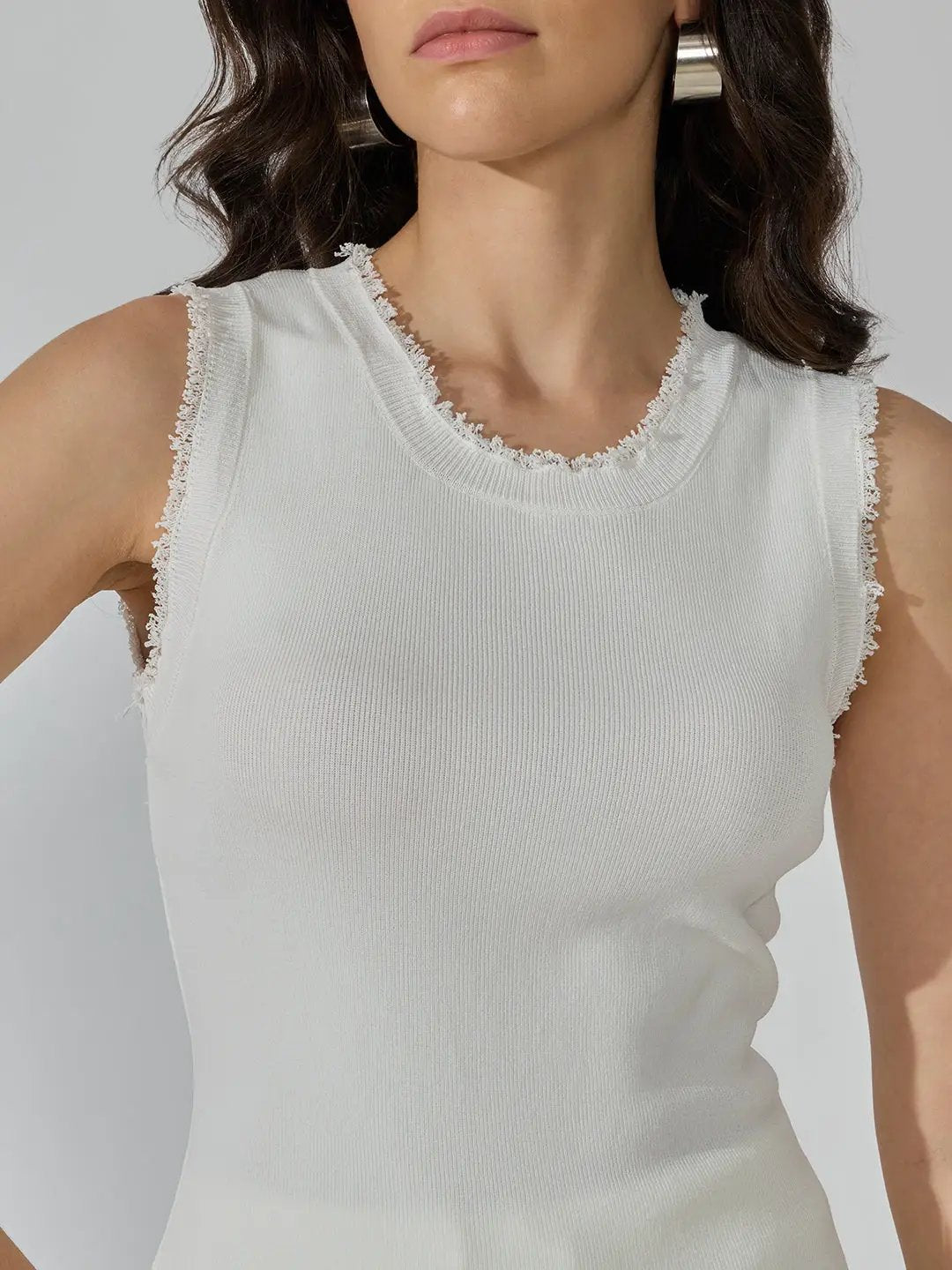 Women's White Frayed Top with Pants Co-Ords Set - from SHOWOFFFF