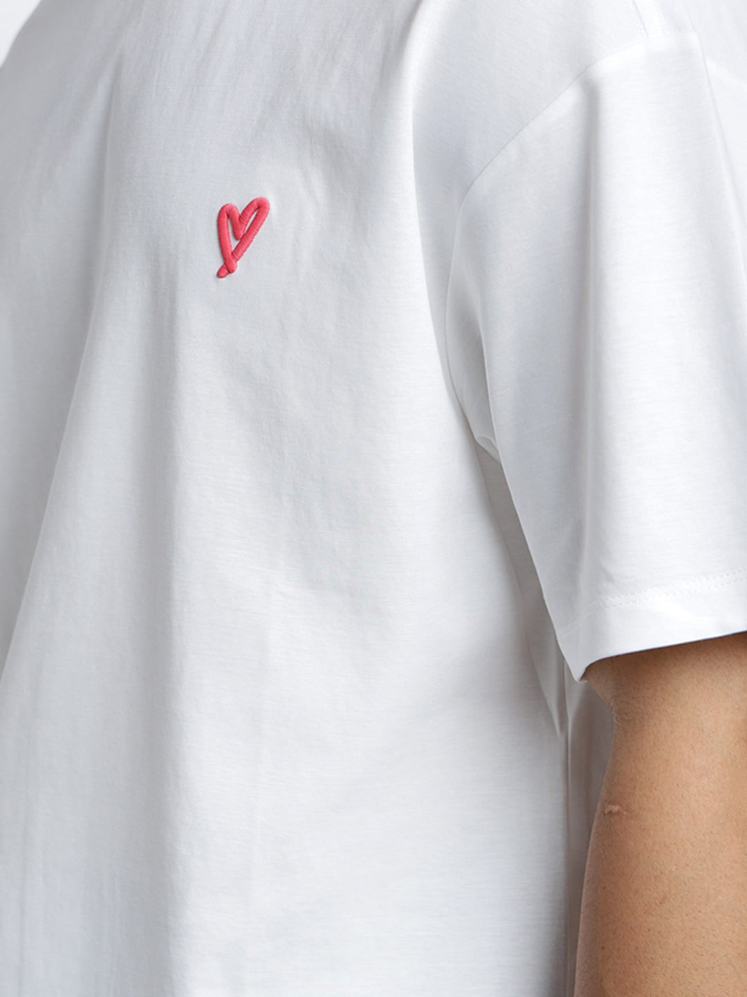 Men's Typography White Short Sleeves Round Neck Oversized T-Shirt