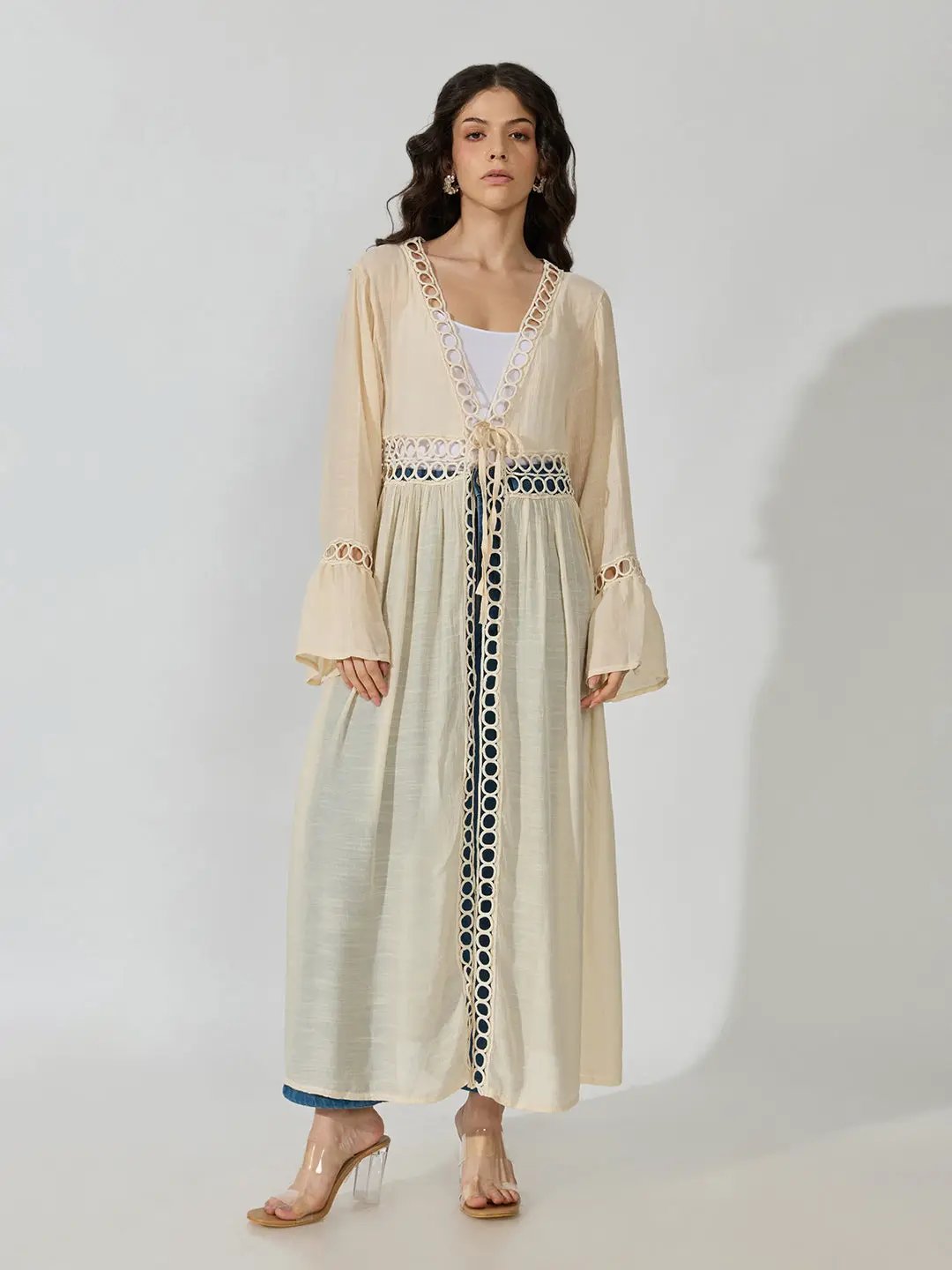 Women's Cream Longline Shrug - from SHOWOFFFF
