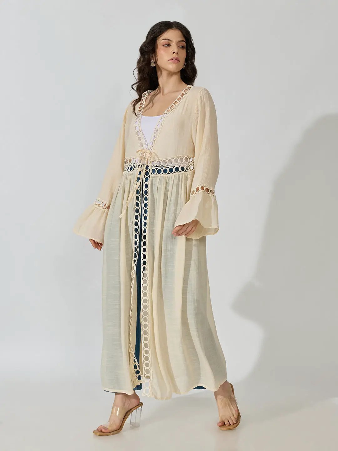 Women's Cream Longline Shrug - from SHOWOFFFF