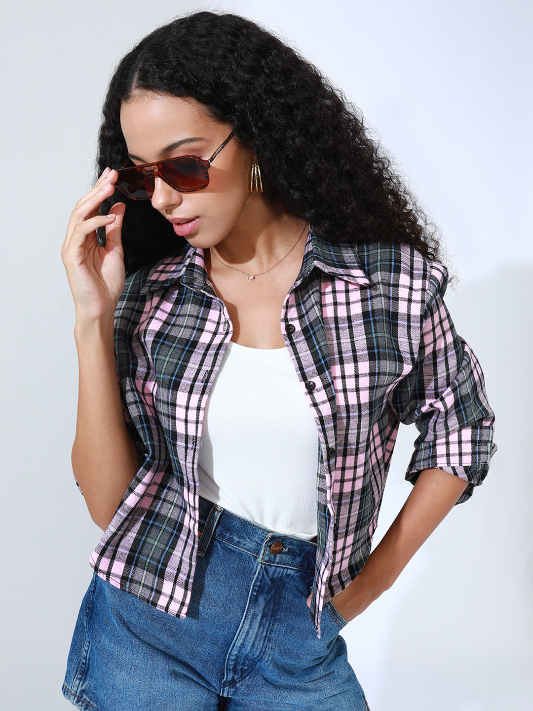Women's Pink Checked Shirt
