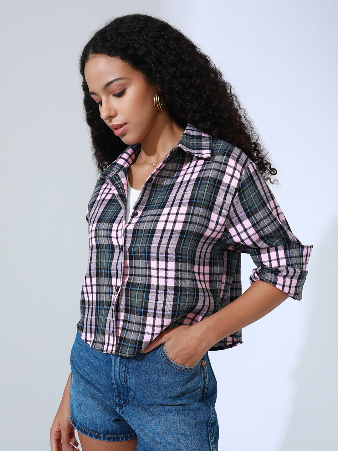 Women's Pink Checked Shirt