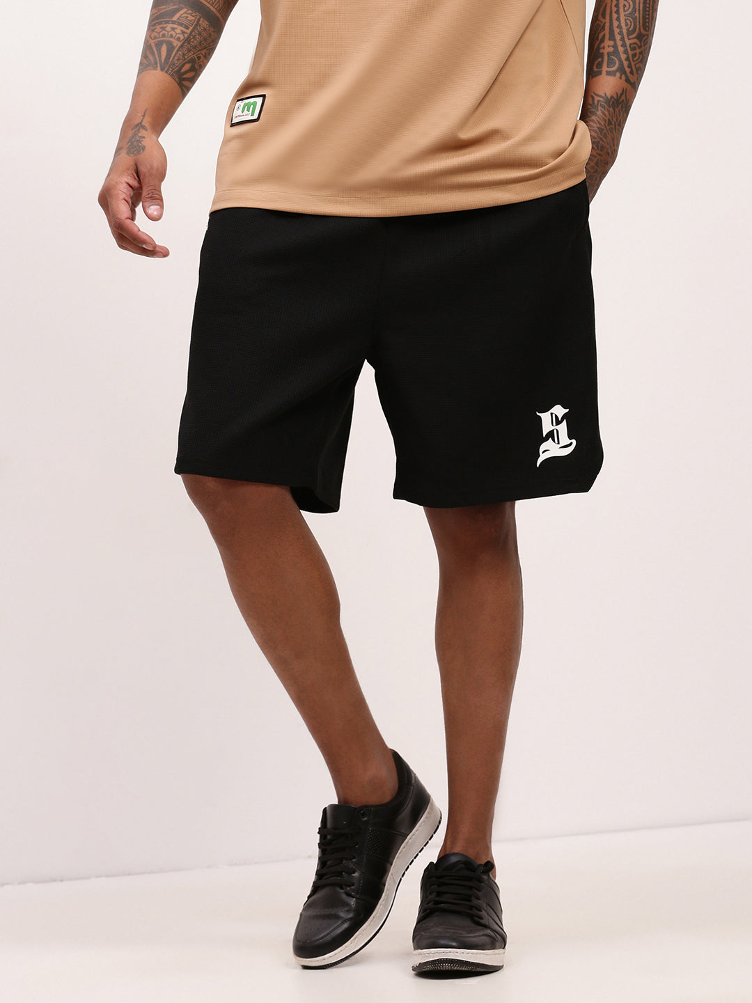 Men Black Solid Shorts