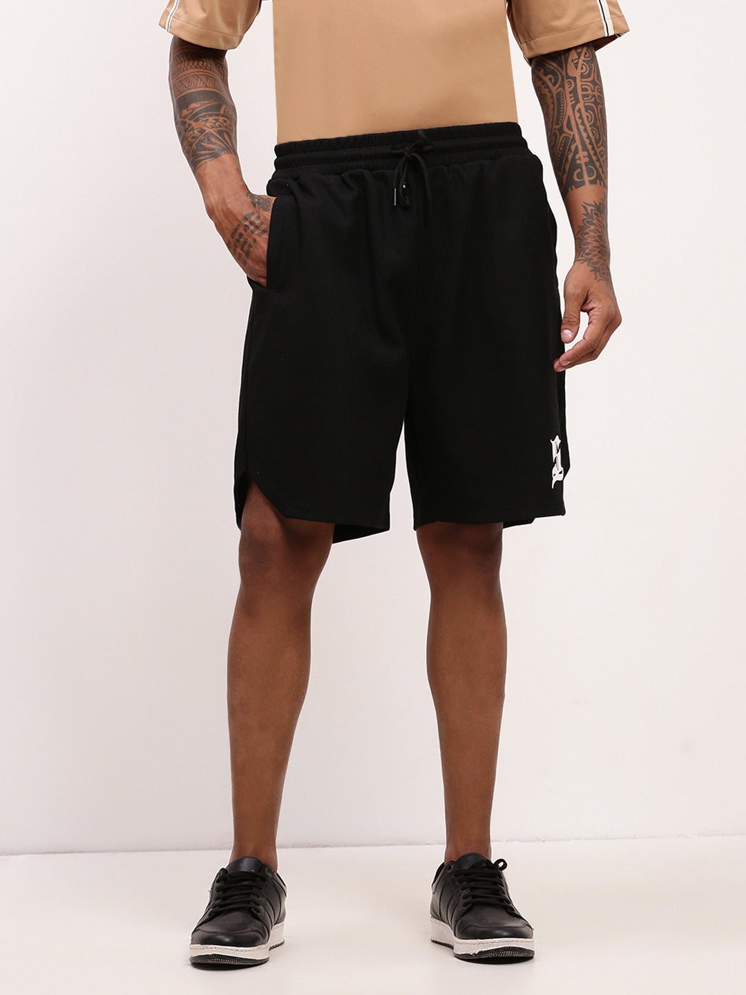 Men Black Solid Shorts