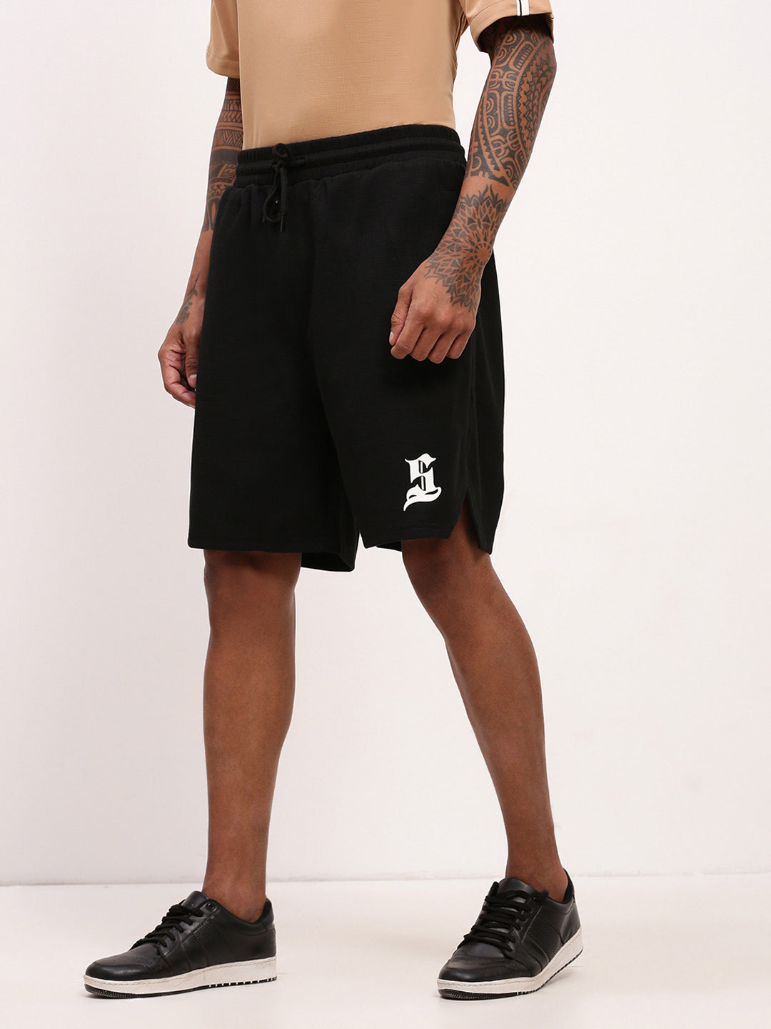 Men Black Solid Shorts