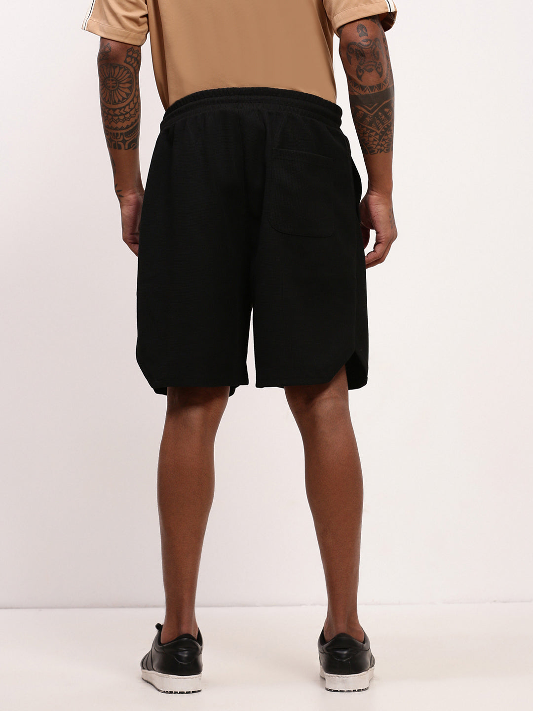 Men Black Solid Shorts