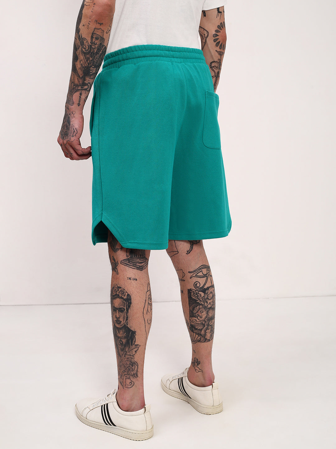 Men Green Solid Shorts