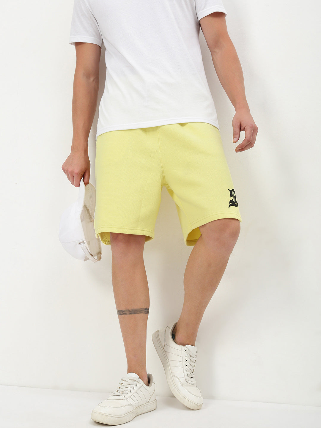 Men Yellow Solid Shorts