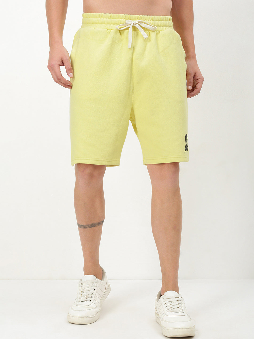 Men Yellow Solid Shorts