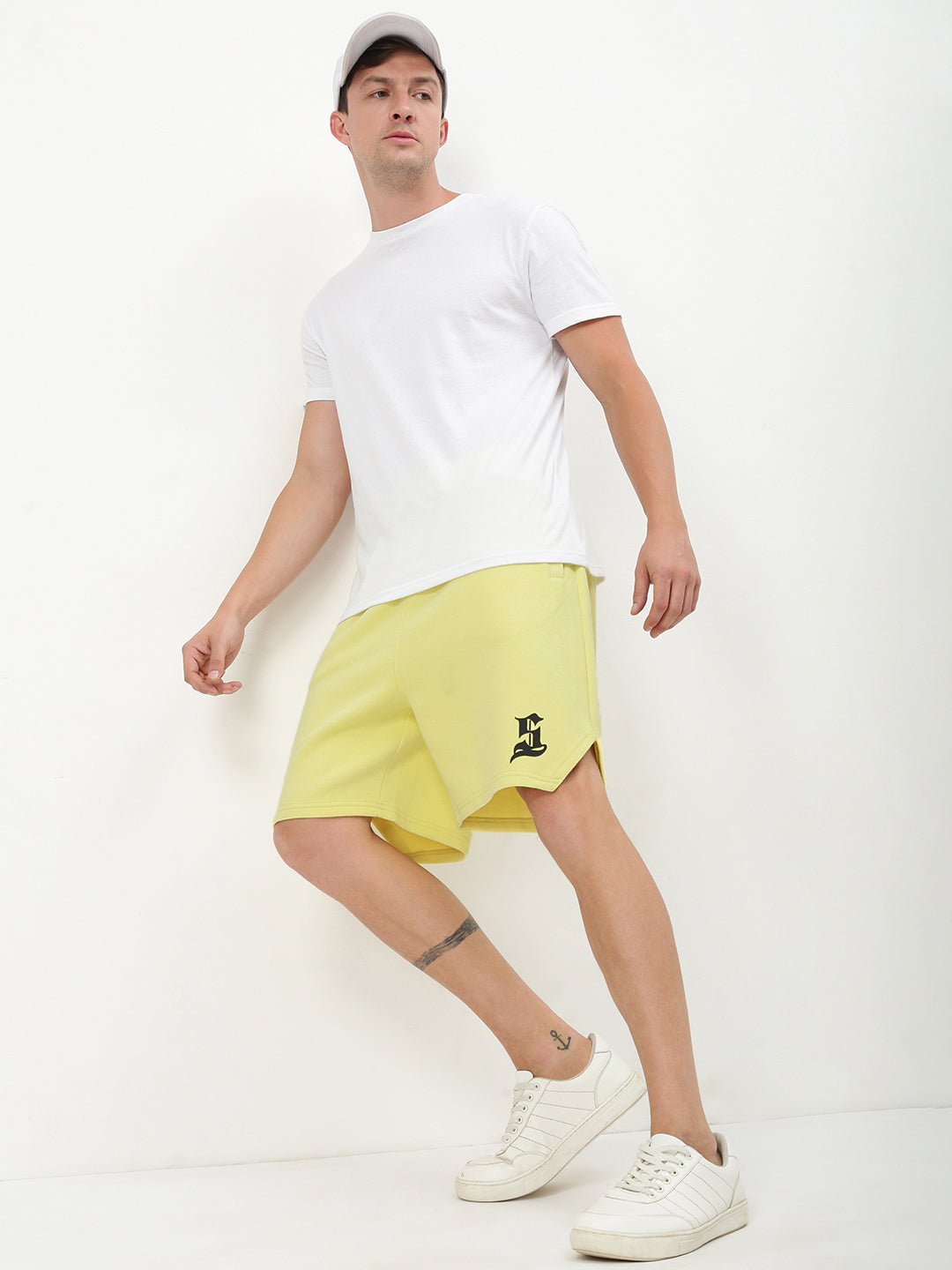 Men Yellow Solid Shorts