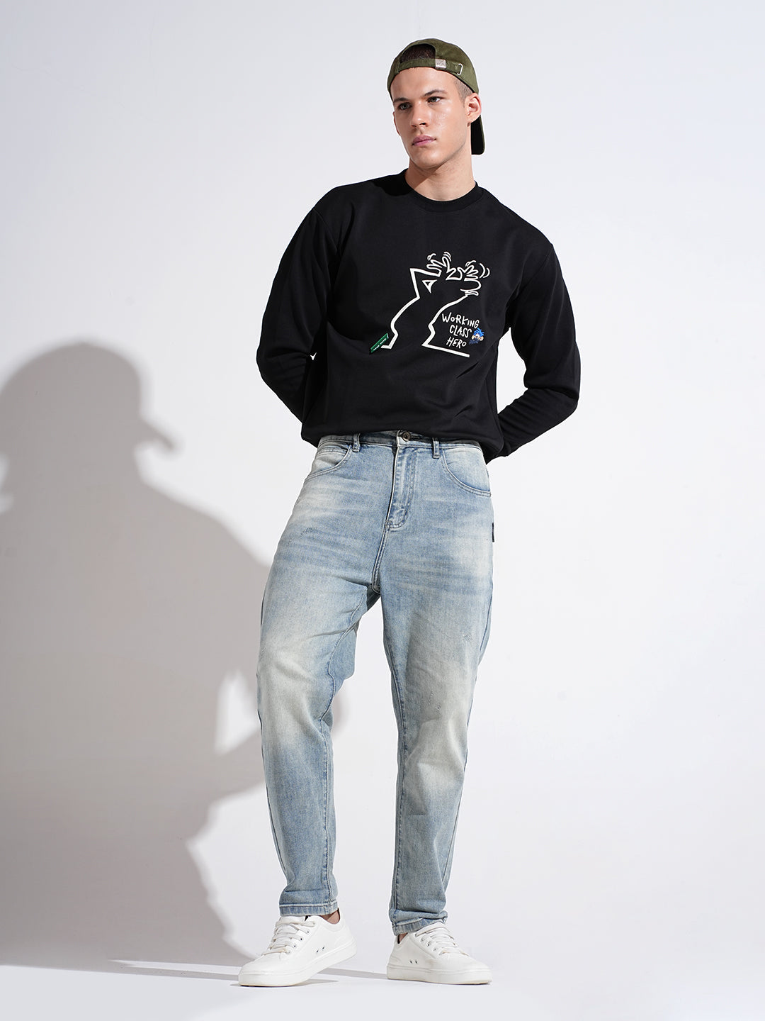 Men's Blue Regular Fit Light Wash Denim Jeans