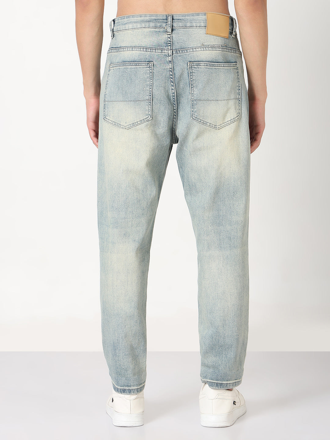 Men's Blue Washed Straight Fit Heavy Fade Jeans