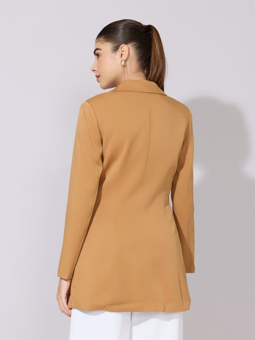 Women's Brown Longline Blazer