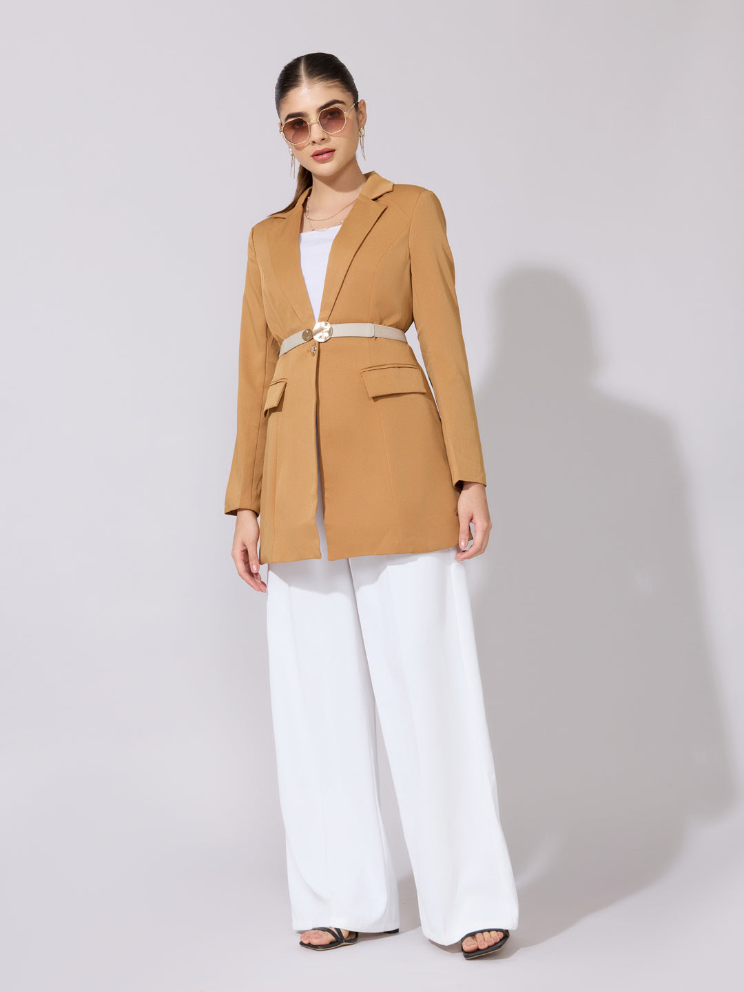Women's Brown Longline Blazer