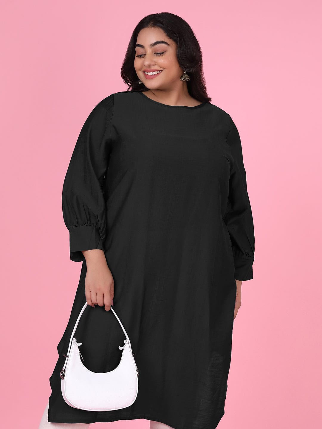 Women's Straight Black Kurta